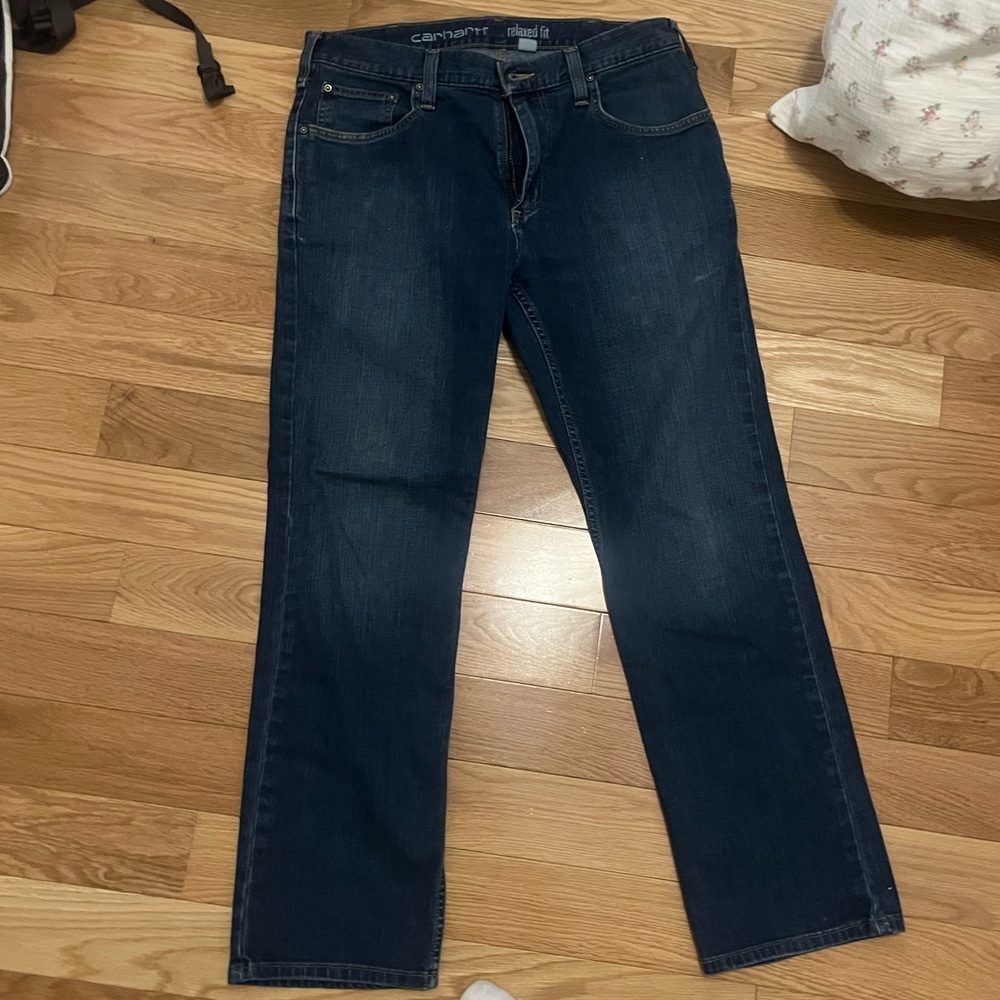 Carhartt Men's Dark Blue Relaxed Jeans